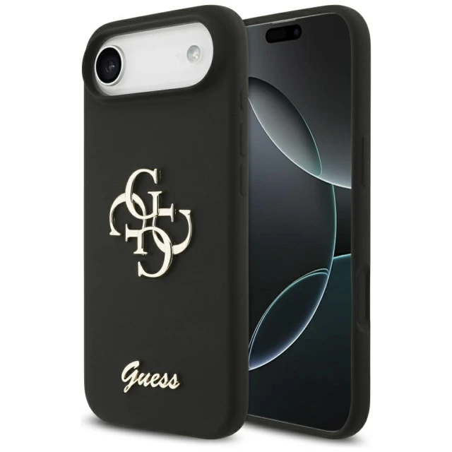 Чохол Guess Silicone Big 4G Script для iPhone 17 Air Black (GUHCP17MSC4GSMK)