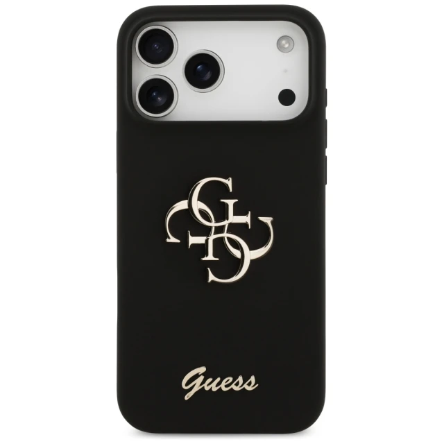 Чохол Guess Silicone Big 4G Script для iPhone 17 Pro Max Black (GUHCP17XSC4GSMK)