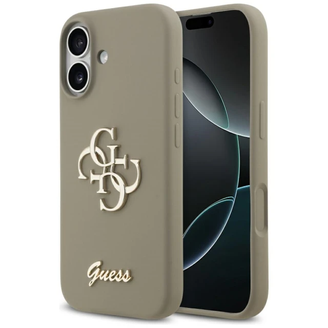 Чехол Guess Silicone Big 4G Script для iPhone 17 Brown (GUHCP17SSC4GSMW)