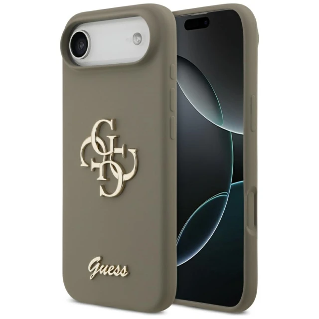 Чохол Guess Silicone Big 4G Script для iPhone 17 Air Brown (GUHCP17MSC4GSMW)