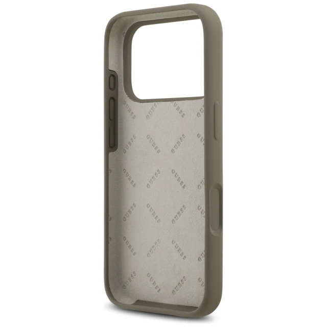 Чехол Guess Silicone Big 4G Script для iPhone 17 Pro Max Brown (GUHCP17XSC4GSMW)