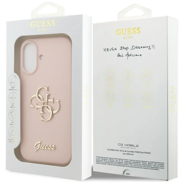 Чохол Guess Silicone Big 4G Script для iPhone 17 Pink (GUHCP17SSC4GSMP)
