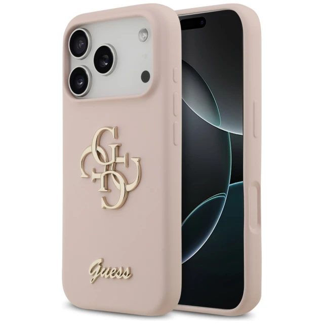 Чохол Guess Silicone Big 4G Script для iPhone 17 Pro Pink (GUHCP17LSC4GSMP)