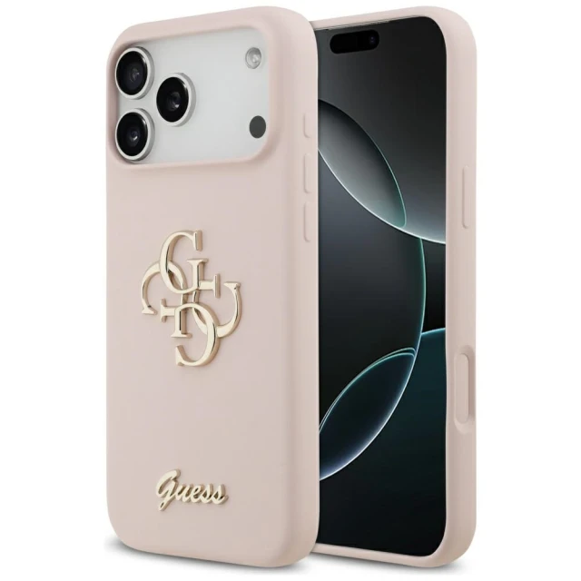 Чохол Guess Silicone Big 4G Script для iPhone 17 Pro Max Pink (GUHCP17XSC4GSMP)