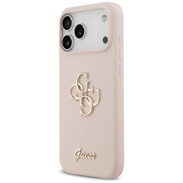 Чохол Guess Silicone Big 4G Script для iPhone 17 Pro Max Pink (GUHCP17XSC4GSMP)