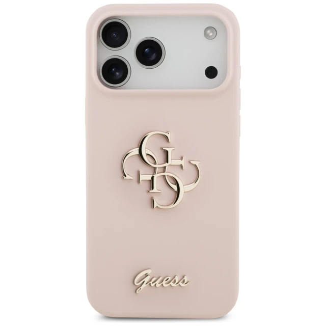 Чохол Guess Silicone Big 4G Script для iPhone 17 Pro Max Pink (GUHCP17XSC4GSMP)