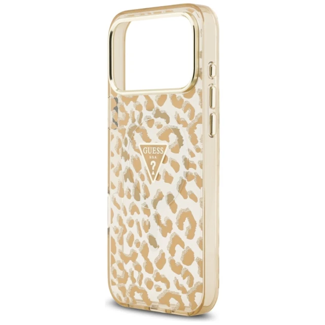 Чохол Guess Leopard Glitter для iPhone 17 Pro Max Brown with MagSafe (GUHMP17XHLEGTGLW)
