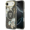 Чохол Guess IML Glitter Flowers Triangle для iPhone 17 Air Black with MagSafe (GUHMP17MHFLPEDK)
