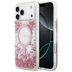 Чохол Guess Resin Bottom Glitter для iPhone 17 Pro Max Pink with MagSafe (GUHMP17XRGRGEP)