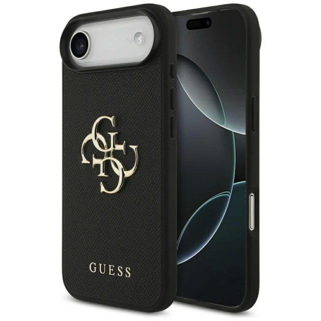 Чохол Guess Grained Big 4G & Classic Logo для iPhone 17 Air Black (GUHCP17MPGT4MBK)