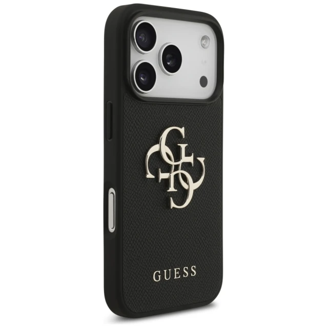 Чохол Guess Grained Big 4G & Classic Logo для iPhone 17 Pro Black (GUHCP17LPGT4MBK)