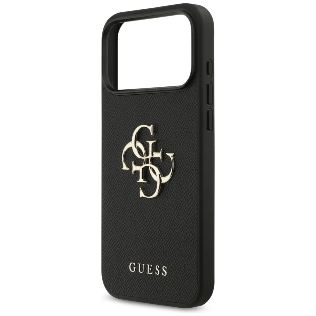Чохол Guess Grained Big 4G & Classic Logo для iPhone 17 Pro Max Black (GUHCP17XPGT4MBK)