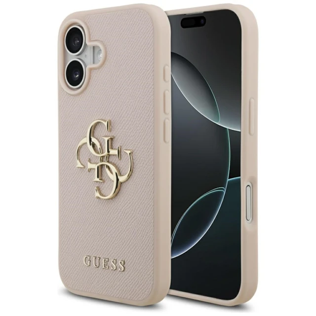 Чохол Guess Grained Big 4G & Classic Logo для iPhone 17 Pink (GUHCP17SPGT4MBP)