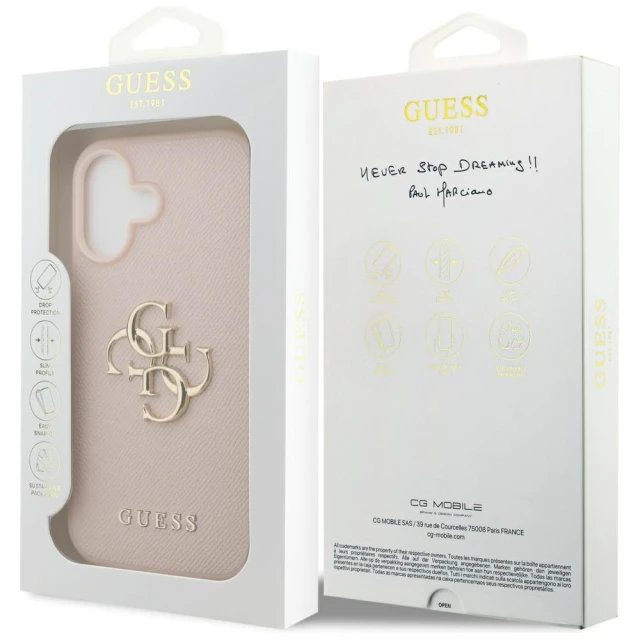 Чохол Guess Grained Big 4G & Classic Logo для iPhone 17 Pink (GUHCP17SPGT4MBP)