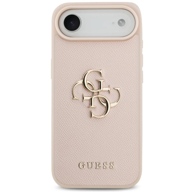 Чохол Guess Grained Big 4G & Classic Logo для iPhone 17 Air Pink (GUHCP17MPGT4MBP)