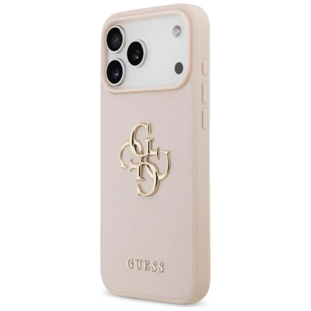 Чохол Guess Grained Big 4G & Classic Logo для iPhone 17 Pro Max Pink (GUHCP17XPGT4MBP)