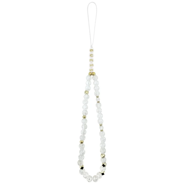 Чохол Guess IML Flowers Electro Pearl Strap для iPhone 17 White with MagSafe (GUHMP17SHCPOFPH)