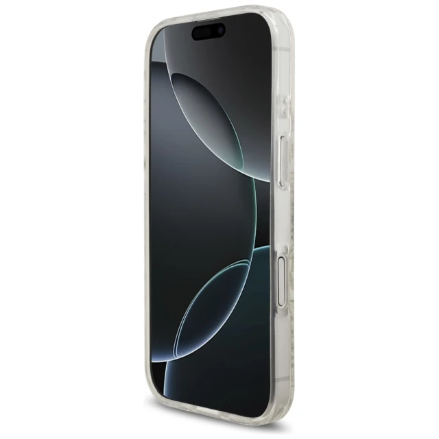 Чохол Guess IML Flowers Electro Pearl Strap для iPhone 17 White with MagSafe (GUHMP17SHCPOFPH)