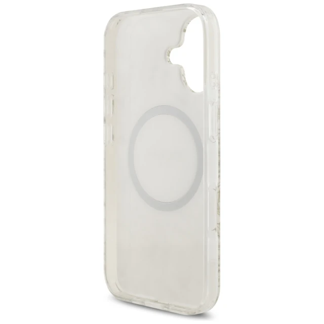 Чохол Guess IML Flowers Electro Pearl Strap для iPhone 17 White with MagSafe (GUHMP17SHCPOFPH)