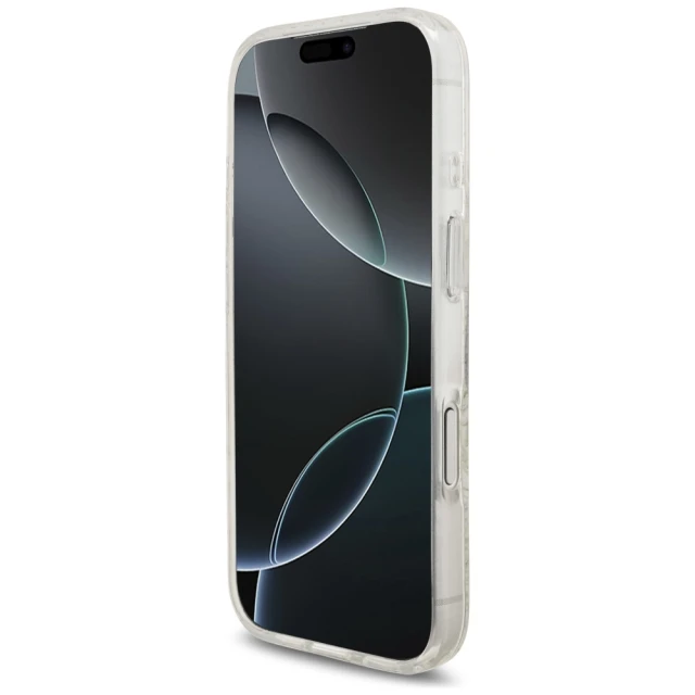 Чохол Guess IML Flowers Electro Pearl Strap для iPhone 17 Pro White with MagSafe (GUHMP17LHCPOFPH)