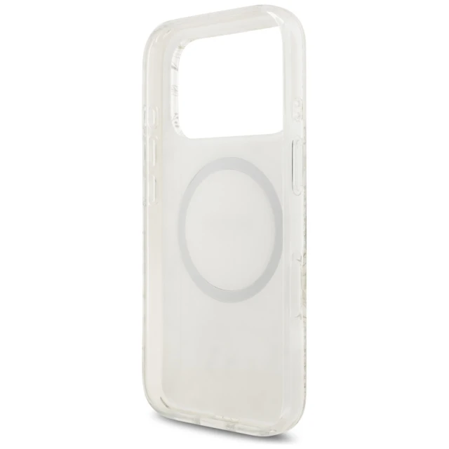Чохол Guess IML Flowers Electro Pearl Strap для iPhone 17 Pro White with MagSafe (GUHMP17LHCPOFPH)