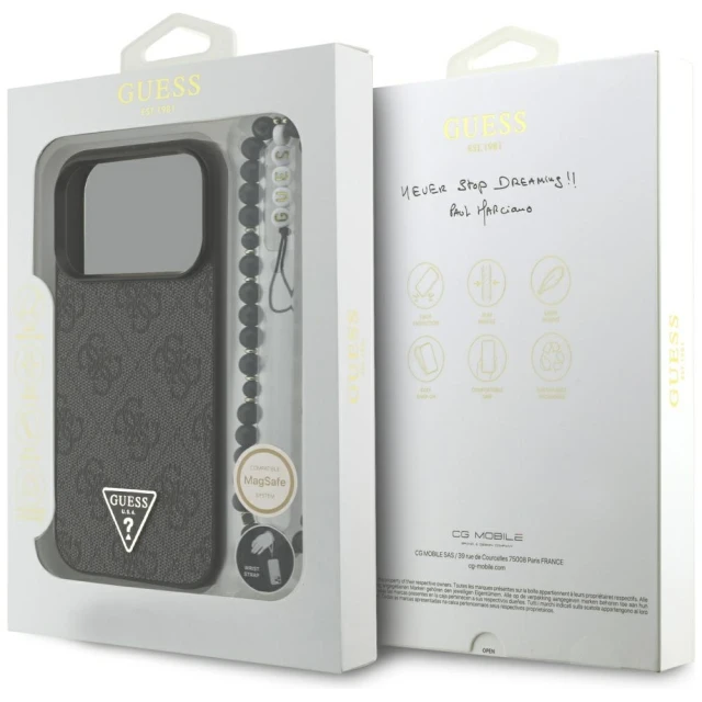 Чохол Guess 4G Strap Triangle Logo для iPhone 17 Pro Black with MagSafe (GUHMP17LP4TSDPPSK)