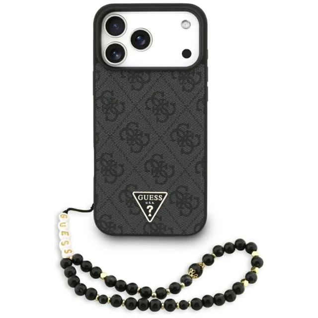 Чехол Guess 4G Strap Triangle Logo для iPhone 17 Pro Max Black with MagSafe (GUHMP17XP4TSDPPSK)