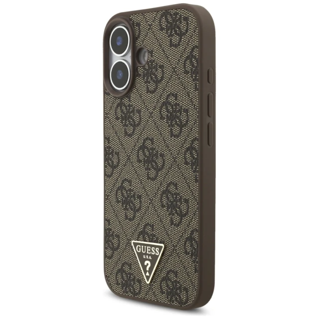 Чехол Guess 4G Strap Triangle Logo для iPhone 17 Brown with MagSafe (GUHMP17SP4TSDPPSW)