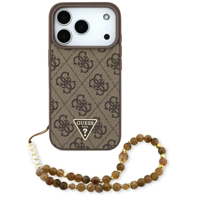 Чохол Guess 4G Strap Triangle Logo для iPhone 17 Pro Brown with MagSafe (GUHMP17LP4TSDPPSW)