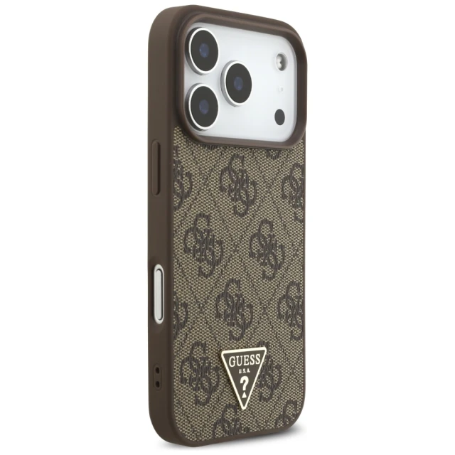 Чохол Guess 4G Strap Triangle Logo для iPhone 17 Pro Brown with MagSafe (GUHMP17LP4TSDPPSW)