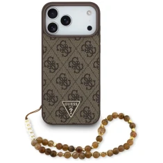 Чехол Guess 4G Strap Triangle Logo для iPhone 17 Pro Max Brown with MagSafe (GUHMP17XP4TSDPPSW)