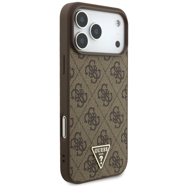 Чехол Guess 4G Strap Triangle Logo для iPhone 17 Pro Max Brown with MagSafe (GUHMP17XP4TSDPPSW)