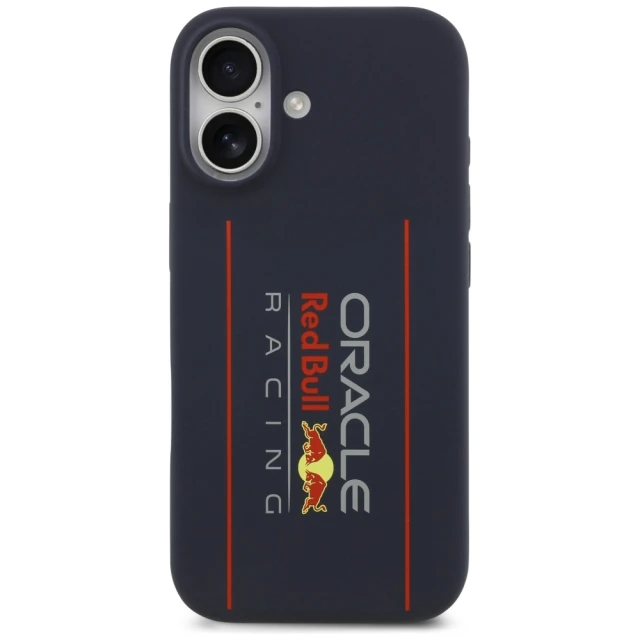 Чохол Red Bull Silicone Oversize Vertical Logo для iPhone 17 Navy with MagSafe (RBHMP17S24SIOLRV)