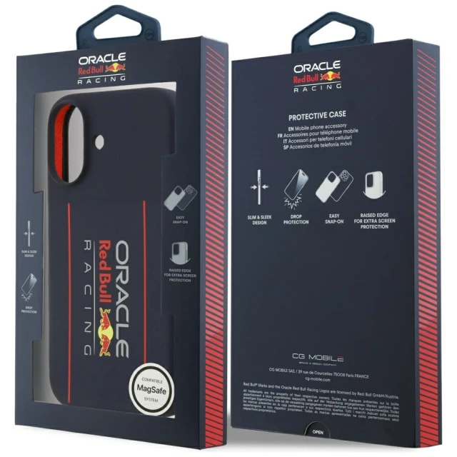 Чохол Red Bull Silicone Oversize Vertical Logo для iPhone 17 Navy with MagSafe (RBHMP17S24SIOLRV)