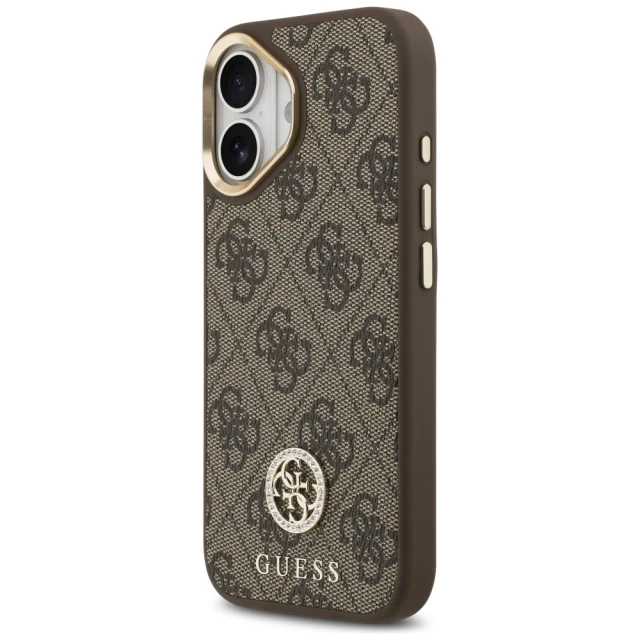 Чохол Guess 4G Strass Logo для iPhone 17 Brown with MagSafe (GUHMP17SP4GRMDEW)