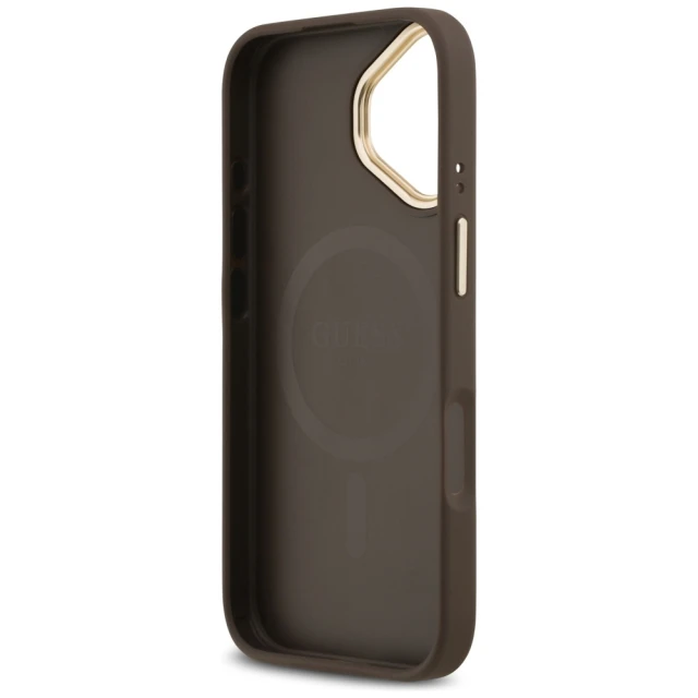 Чохол Guess 4G Strass Logo для iPhone 17 Brown with MagSafe (GUHMP17SP4GRMDEW)
