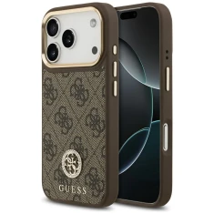 Чохол Guess 4G Strass Logo для iPhone 17 Pro Brown with MagSafe (GUHMP17LP4GRMDEW)