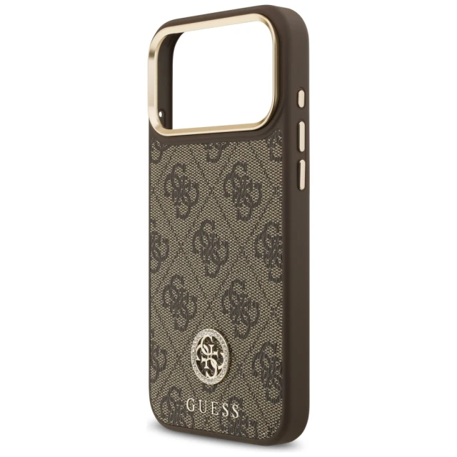 Чохол Guess 4G Strass Logo для iPhone 17 Pro Max Brown with MagSafe (GUHMP17XP4GRMDEW)