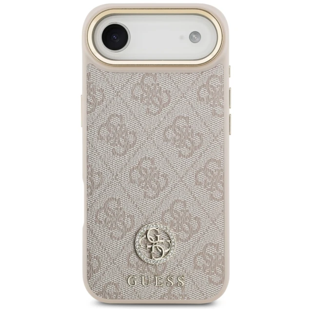 Чохол Guess 4G Strass Logo для iPhone 17 Air Pink with MagSafe (GUHMP17MP4GRMDEP)