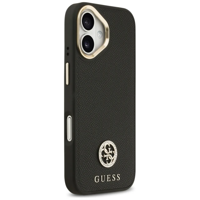 Чохол Guess Grained Strass Logo для iPhone 17 Black with MagSafe (GUHMP17SPGCRMDEK)