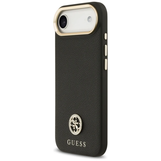 Чохол Guess Grained Strass Logo для iPhone 17 Air Black with MagSafe (GUHMP17MPGCRMDEK)