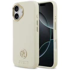 Чохол Guess Grained Strass Logo для iPhone 17 Beige with MagSafe (GUHMP17SPGCRMDEE)