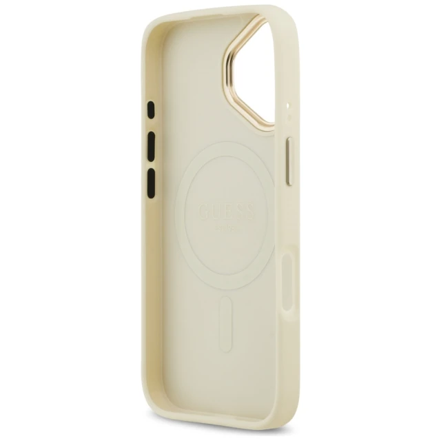 Чохол Guess Grained Strass Logo для iPhone 17 Beige with MagSafe (GUHMP17SPGCRMDEE)