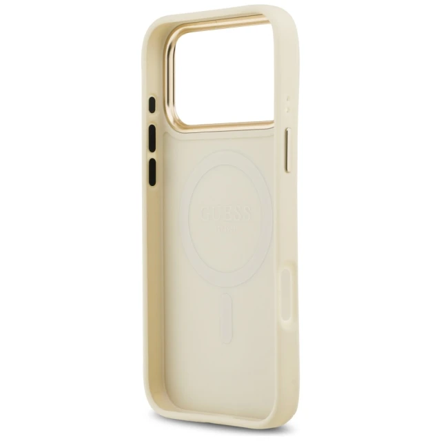 Чохол Guess Grained Strass Logo для iPhone 17 Pro Max Beige with MagSafe (GUHMP17XPGCRMDEE)