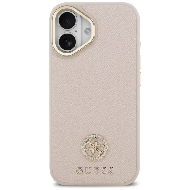 Чохол Guess Grained Strass Logo для iPhone 17 Pink with MagSafe (GUHMP17SPGCRMDEP)