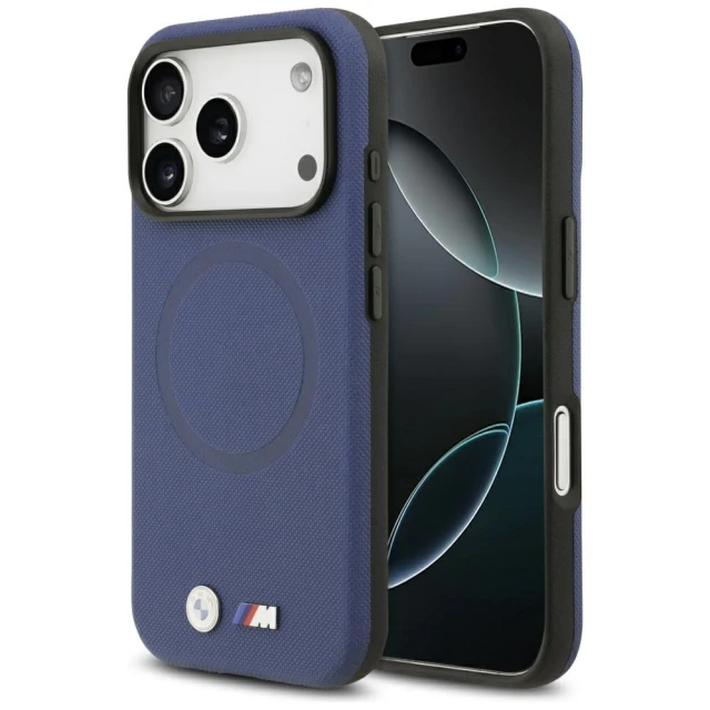 Чохол BMW M FW Metal Logo для iPhone 17 Pro Max Blue with MagSafe (BMHMP17X25PFWSMB)