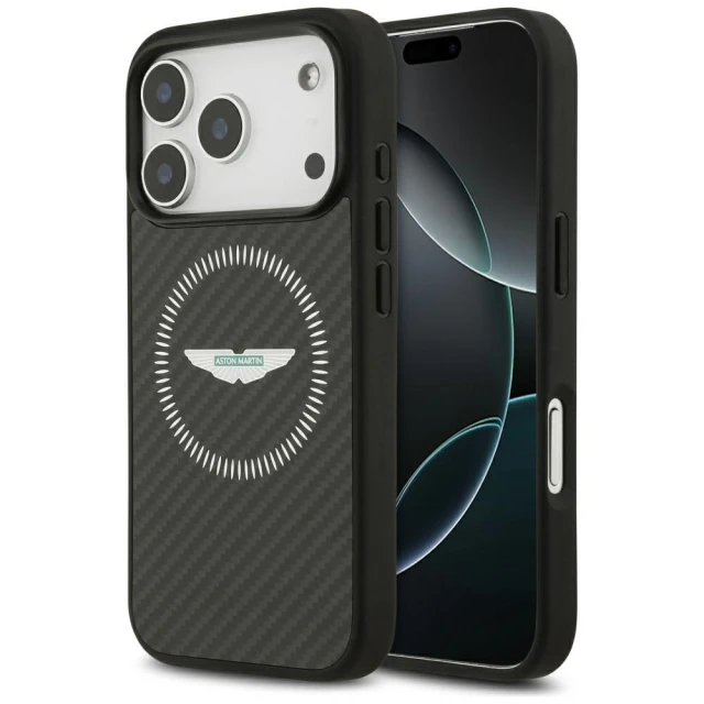 Чохол Aston Martin HC Kevlar Counter Design для iPhone 17 Pro Black with MagSafe (ASHMP17LFCOS)