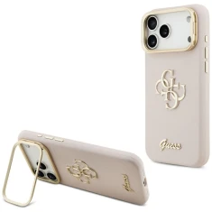 Чохол Guess Grained Big 4G & Stand Camera для iPhone 17 Pro Max Pink (GUHCP17XPCS4GSP)