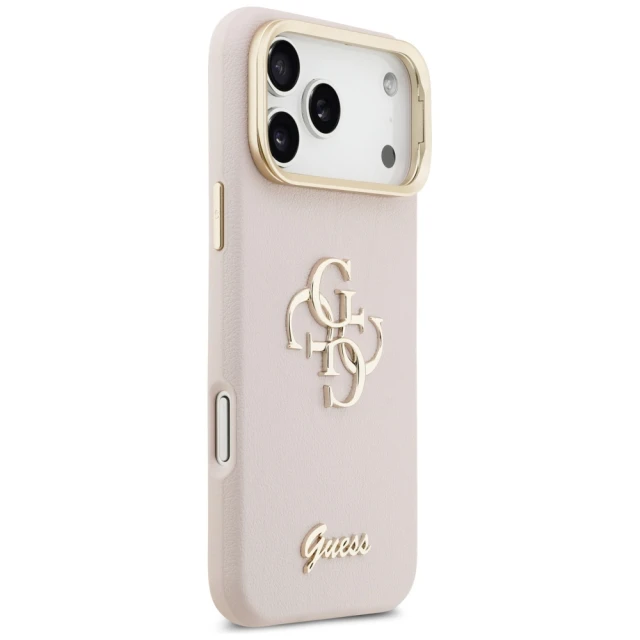 Чохол Guess Grained Big 4G & Stand Camera для iPhone 17 Pro Max Pink (GUHCP17XPCS4GSP)
