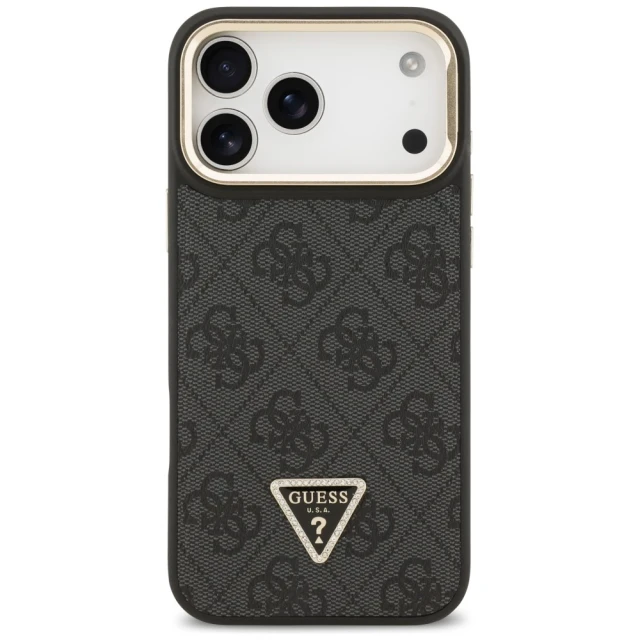Чохол Guess 4G PU Triangle Logo & Stand Camera для iPhone 17 Pro Max Black with MagSafe (GUHMP17XPCS4GPTK)